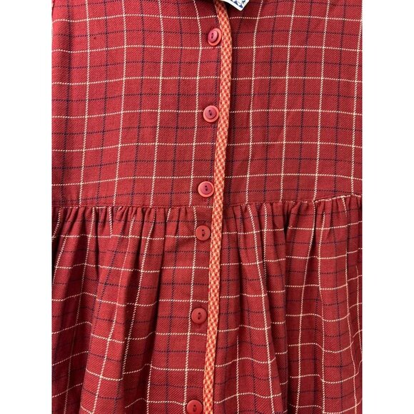 NWT Cornelloki Girls 7/8 Sleeveless Red Plaid & Floral Dress With Buttons - Picture 11 of 14